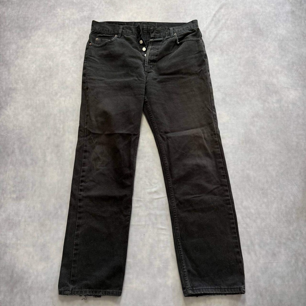 Levis 501 Vintage 90s Mens 32x30 Faded Black Straight Leg Made in USA Jeans - Picture 4 of 13